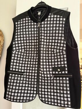Gerry Weber Black & White Houndstooth Quilted Vest